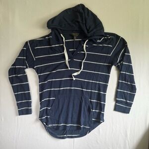 Mix by 41 Hawthorn | Women's XS,‎ Navy and White Striped Hoodie, front pocket